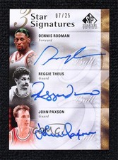 2009 SP Signature Edition 7/25 Dennis Rodman Reggie Theus John Paxson Auto 5l2