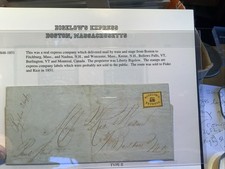 US Local Post or Express Cover 1848-51 BIGELOWS EXPRESS BOSTON Cover