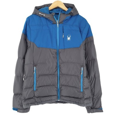 Spyder Herren Daunen Steppjacke Puffer RV0 Kapuze Mehrfarbig Größe M