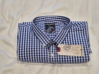 raging bull mens blue gingham check long sleeve shirt size big tall 4xl Bnwt