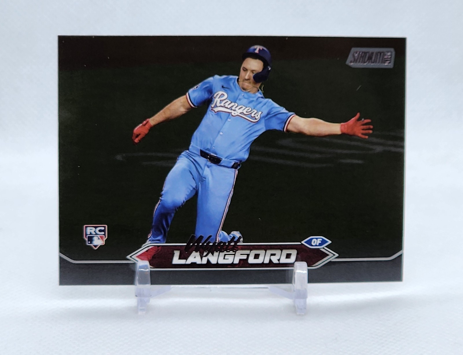 2024 Topps Stadium Club WYATT LANGFORD Black Foil RC RANGERS #30