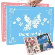2 Pack A3 Storage Book for Diamond Painting, Handheld Diamond Art Portfolio F...