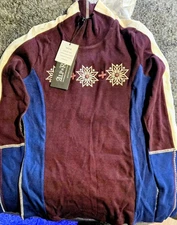 Alp N Rock Alison Mockneck Women's Mockneck Shirt Size Small (Dark Cherry) New