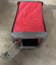 21.5" Collapsible Pop Up Dog Pet Kennel Portable Travel Pet Crate Small Gray Red