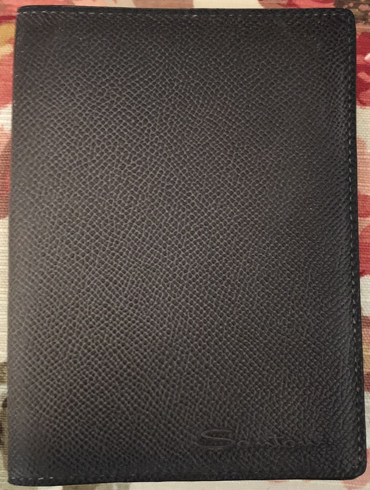 SANTONI Brown classic Pebble Pattern Leather bifo… - image 1