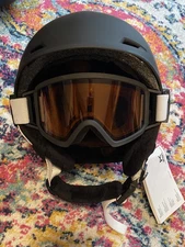 Anon Define BOA Kids  Small Med Snow Helmet Matte Black with Googles 48-51 cm