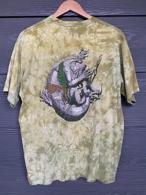 VTG Tropic Costa Rica  Get A Grip  Protect Our Wildlife Shirt Mens 2XL Iguana
