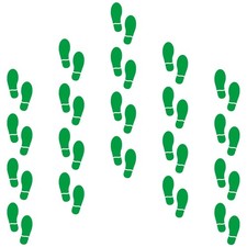 20 Pairs 40 Prints Green Footprints Floor Decals 7 Inch Shoe Stickers Feet Di...