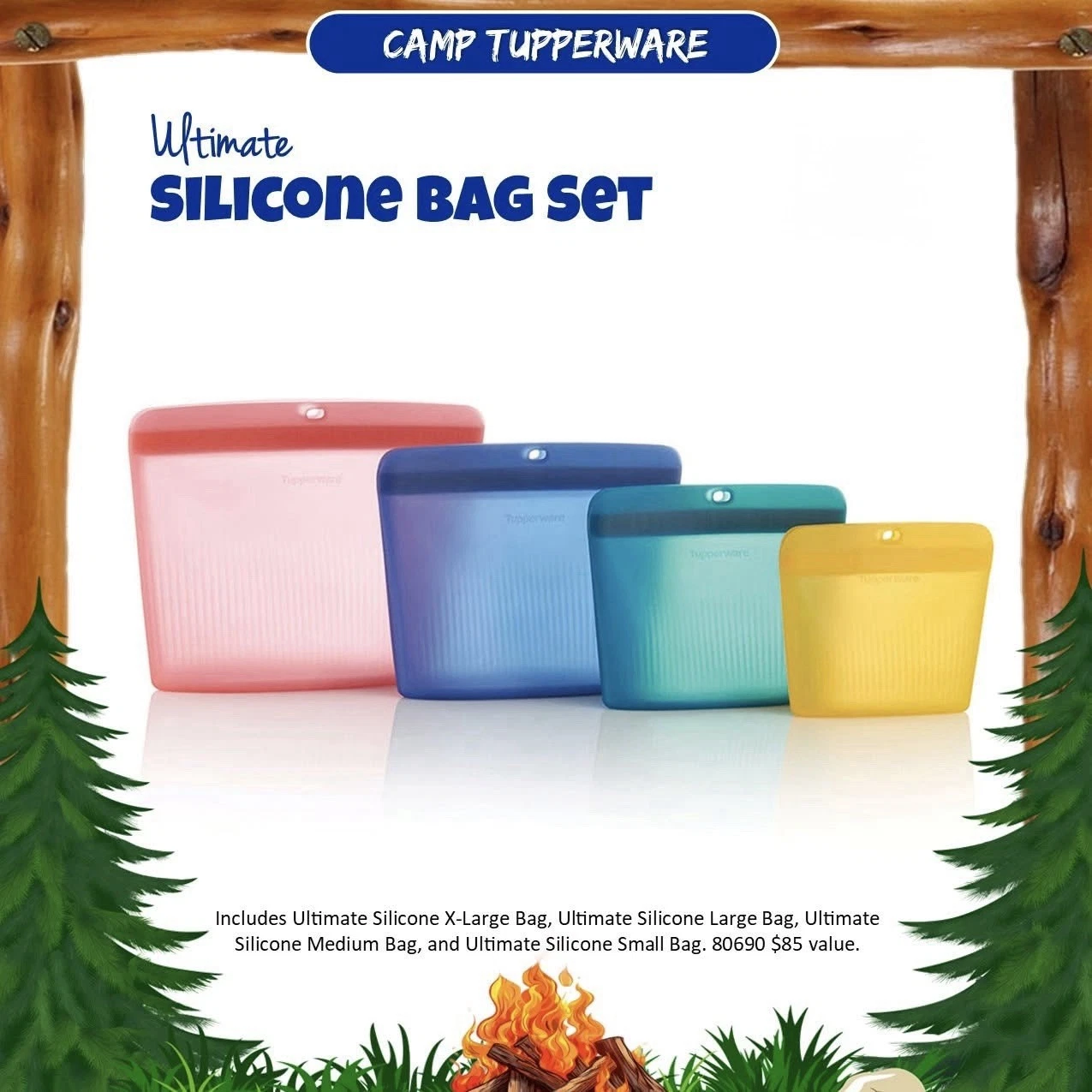 Tupperware Ultimate Silicone Stand Up Bags Microwave Freezer Oven Safe Set 4
Opens in a new window o