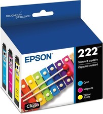 222 Claria Ink Standard Capacity Color Combo Pack T222520-S Works with WorkFor