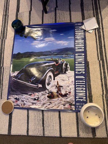 43rd Annual Pebble Beach Concours d’Elegance Poster 1993 by Nicola Wood 25"x29"