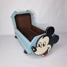 Bambole vintage orsacchiotto culla culla a dondolo in legno fatto a mano motivo Topolino