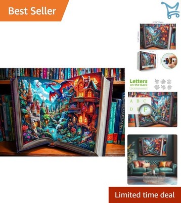 Jigsaw Puzzle 1000 Pieces Fantasy World Landscape Family Puzzle with Letters