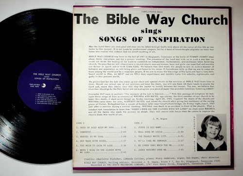 The Bible Way Church Songs of Inspiration Vinyl Record Mono Gospel - Picture 2 of 2