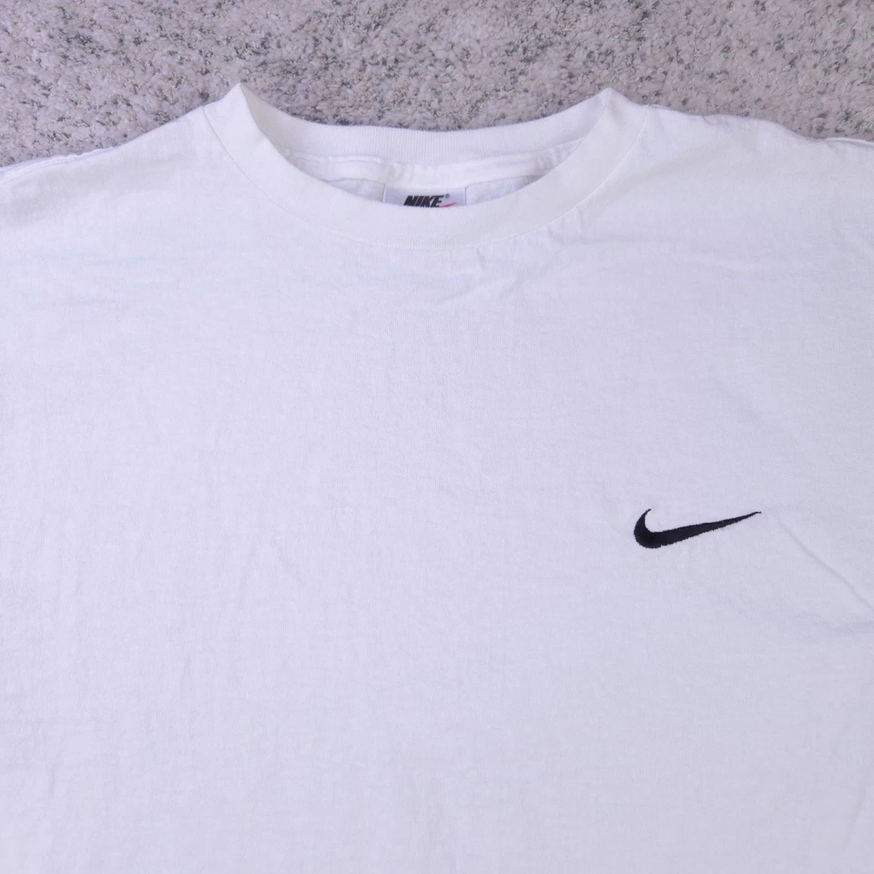 Camiseta Nike De Colección Para Hombre Grande Etiqueta Blanca Hecha en EE. UU. Logo Swoosh Años 90 Cuello Redondo Foto 4 de 4