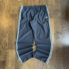 Vintage 2000s Adidas Black White Stripe Trefoil Track Pants Baggy Y2K Mens XL