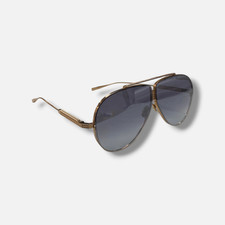 Valentino Garavani VLS-100 Unisex Gold Aviator Sunglasses 64-5-140