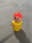 Vintage Fisher Price Little People Boy With Freckles And Hat Yellow Wood Body