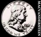 1961 Silver Franklin Half Dollar - Choice Gem Proof  Lustrous  #J9601