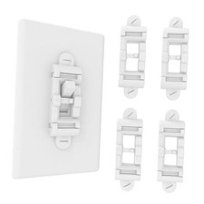 Light Switch Cover Guard,Toggle Lightswitch Coverplate Lock,Child Proof 4 White