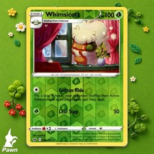 Whimsicott Reverse Holo Rare Sword & Shield 6/202 Pokemon TCG Card Near Mint
