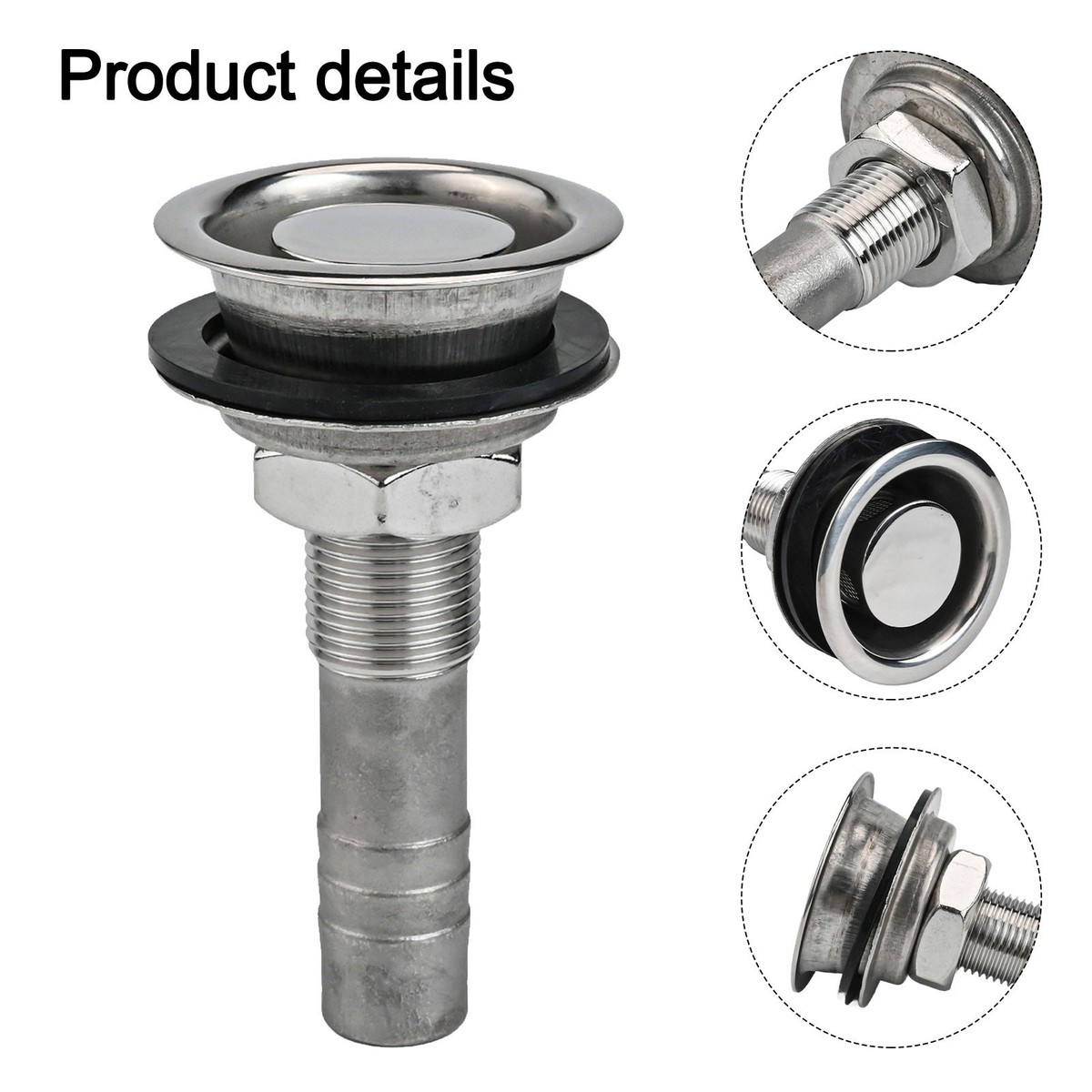 YANYUCB 316 Stainless Steel Boat Fuel Tank Vent - 90° Flush Mount, Fits 5/8" Hose, Marine Grade Thru-Hull Fitting