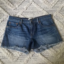 Gap Women s Vintage Cutoff Medium Indigo 3 Inseam Size 28 Denim