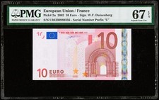 10 Euro 2002 EUROPEAN UNION / FRANCE PMG 67 EPQ Superb Gem Uncirculated 