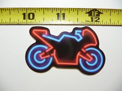 RACING MOTORCYCLE SUPER BIKE SMALL STICKER DECAL NEON STYLE FUN FUNNY