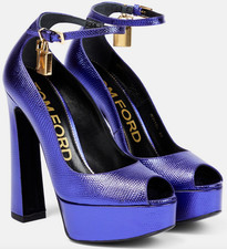 NIB Tom Ford Padlock Purple Lizard Gold Lock ...