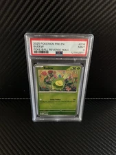 Pokemon 2025 En-Prismatic Evolutions Master Ball Reverse Holo Budew PSA 9 #004