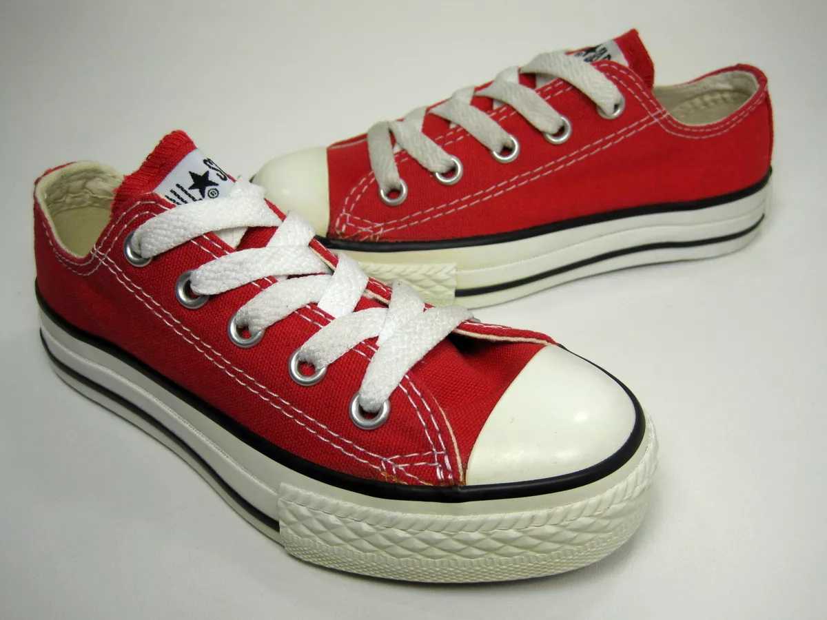 Converse Chuck All Star Ox Sneaker Red Canvas Kid&#039;s US Size Medium | eBay