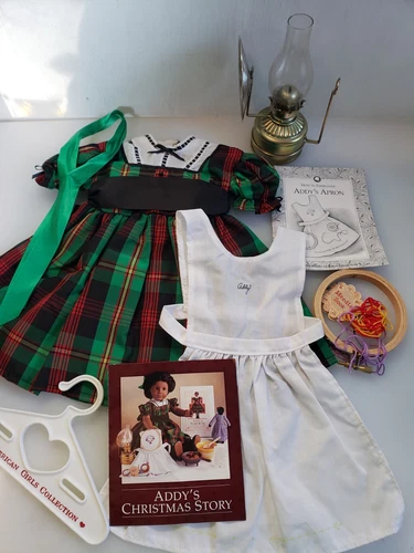 American Girl Doll Addy's Christmas Story Dress Lamp Apron Kit Pleasant Co.1995