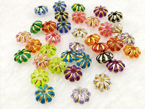 Craft DIY Sparkling Silver Dots FLower Acrylic Various Shape Spacer Beads - Picture 7 of 19