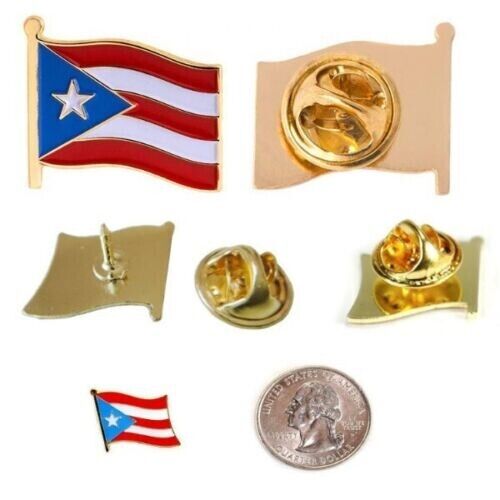 Wholesale 12 PUERTO RICO FLAG PINS Puerto Rican Lapel Pin Hat Tie Tack Badge Set - Picture 2 of 5