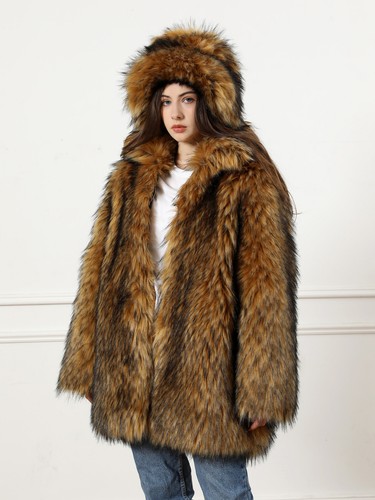 Cappotto peluche donna invernale media lunghezza ispessito pelliccia calda cappelli tuta giacca parka - Foto 13 di 30