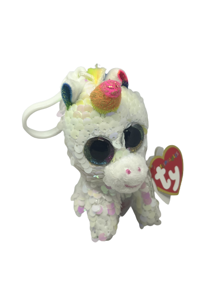 TY Flippable Sequin Key Clip Pixie the Unicorn