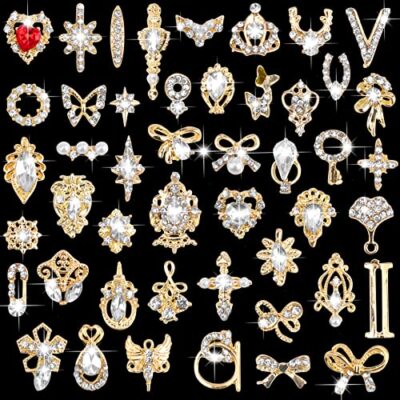  48 PCS 3D Nails Art Rhinestones Luxury Shiny Nail Diamonds 48Pcs/Bag
