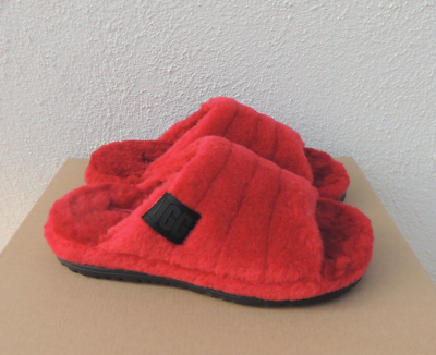 UGG SAMBA RED ALL GENDER FLUFF YOU SHEEPSKIN SLIPPERS, MEN  display picture 3