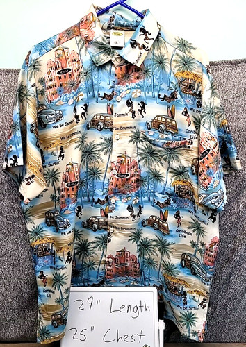 Hawaiian S/S Shirt Woody Car We Be Jammin Reggae Mens L Rima