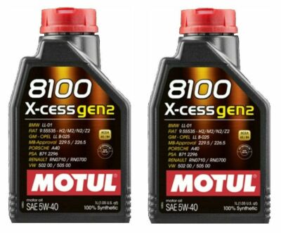 Motul 8100 X-CESS GEN2 5W40 1L Fully Synthetic Engine Motor Oil (Qty 2) BMW Audi