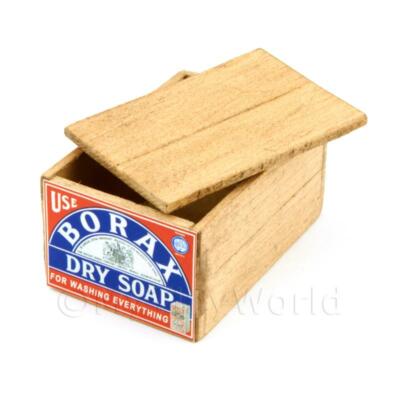 Puppenhaus Borax Trocken Seife mit Deckel Holz Laden Lager Box