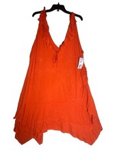 Women’s Sleeveless Handkerchief Hem Fit& Flare Dress- Wild Fable 2X Orange