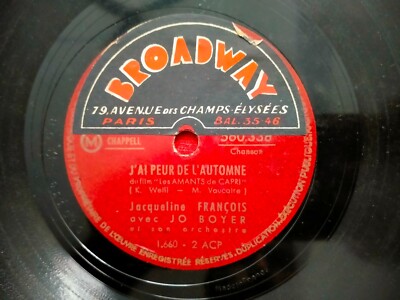 Jacqueline Francois Avec Jo Boyer Et Son Tu N Peux Pas  Figurer 78 Rpm France Ex