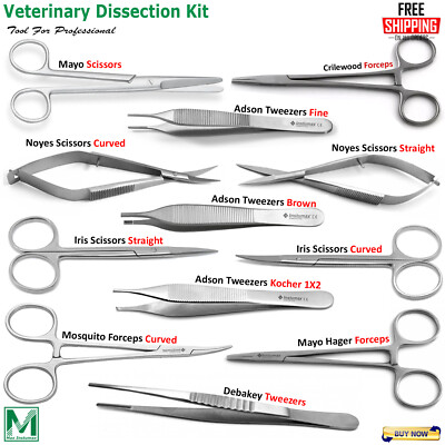 Minor Surgery Kit Surgical Dissection Tools Veterinary Dissecting ...