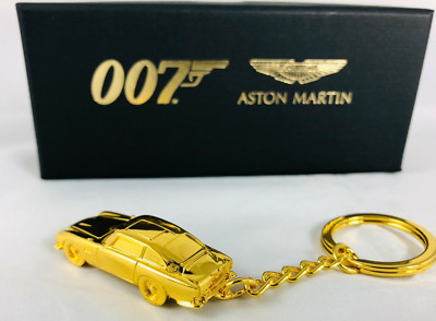 JAMES BOND ASTON MARTIN DB5 GOLD KEYRING 007 NO TIME TO DIE