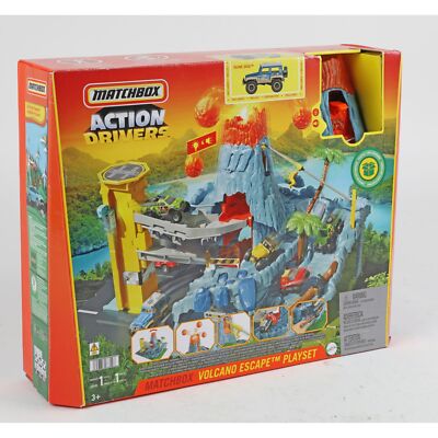 2x Matchbox Action Drivers Spielset Vulkanausbruch Spielzeugauto Fahrzeug