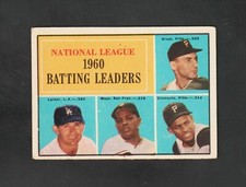 1961 Topps Batting Leaders #41 -- Willie Mays & Roberto Clemente