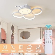 Plafoniera LED Dimmerabile Con Telecomando, Tema Supereroe Per Cameretta, Rotonda In Metallo E Acrilico, 52 Cm 60W