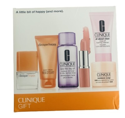 Clinique A Little Bit Of Happy And More 6Pcs Skincare Kit,Lip Pop,Body Cream&Mor